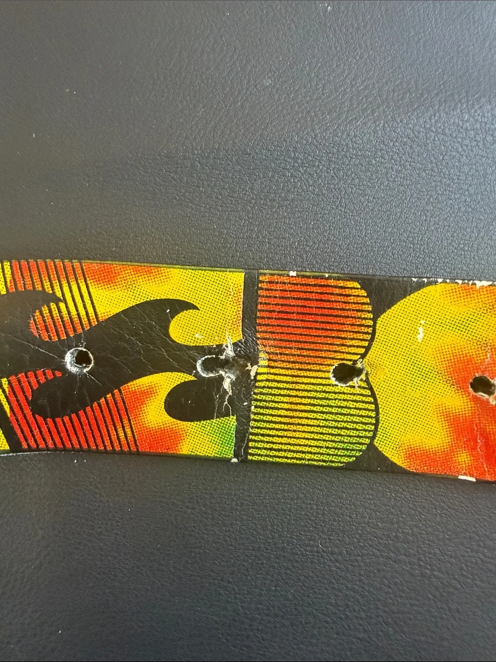 Billabong Flame Logo Graphic Belt Black Red Orange Y2K Skate Surf